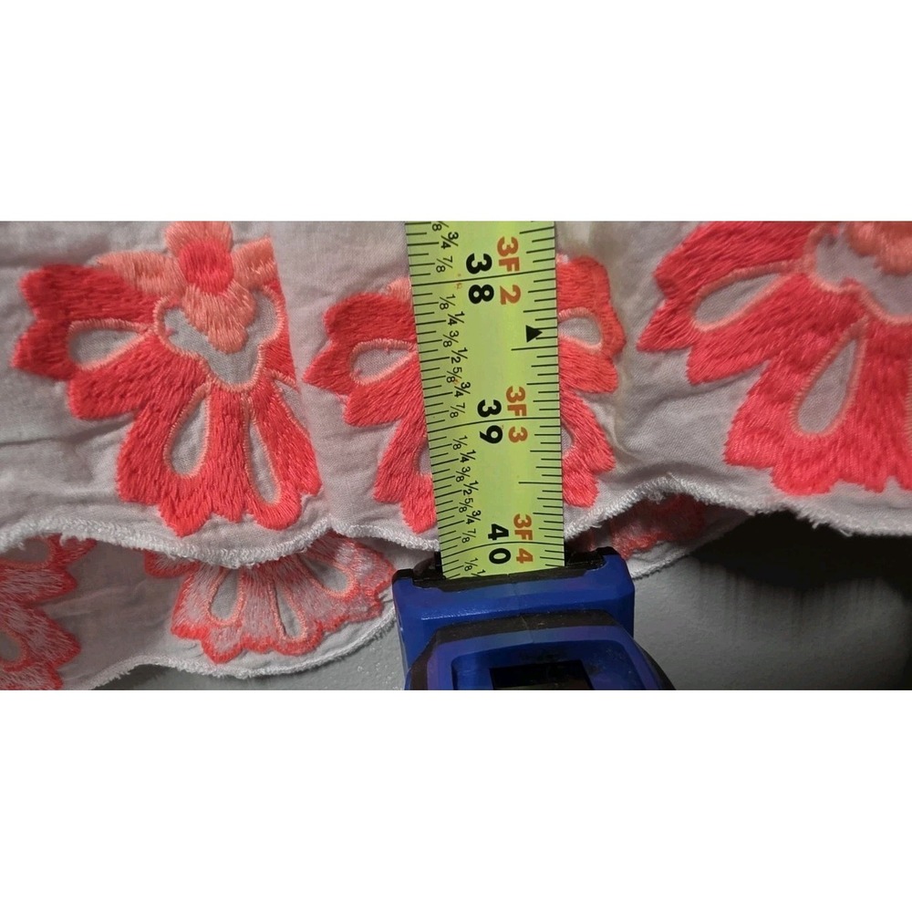 J.Crew Womens Size 16 Flutter Sleeves Mini Dress Neon Embroidered Trim Beach - Picture 7 of 8